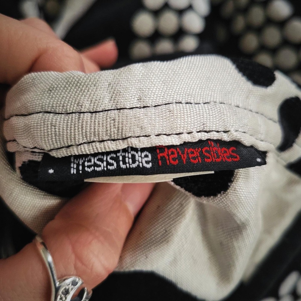 Irresistible Reversibles Jacket Vintage 90s Black White Geometric Dot Print Art - Picture 8 of 8